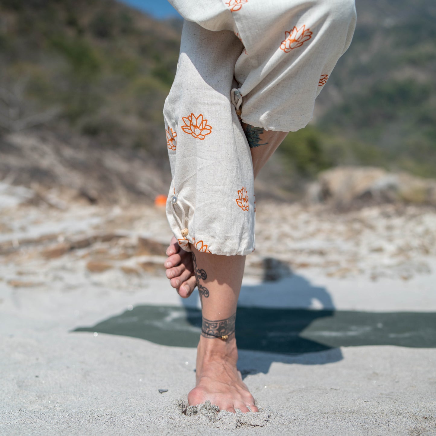 Ananda Matching Set - Women's Cotton Yoga Matching Set - Hand Block Printed