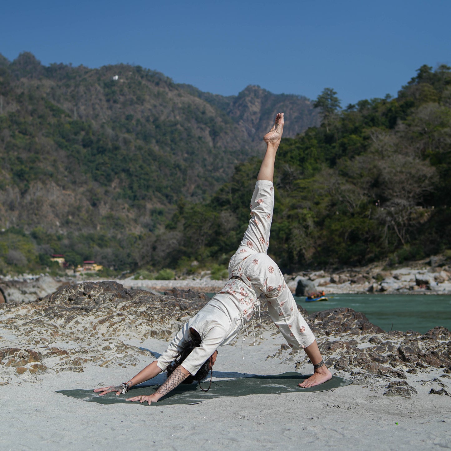 Chandra Matching Set - Women's Yoga Matching Set - Hand Block Printed
