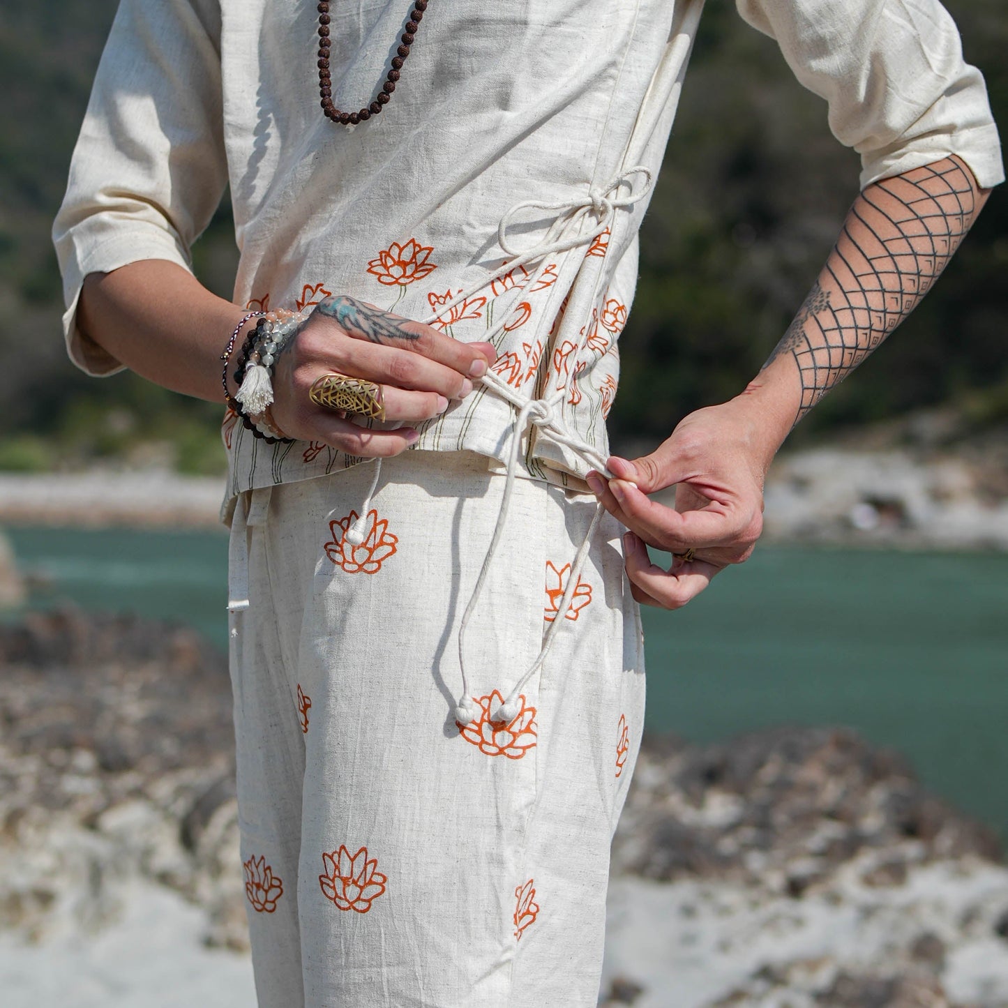 Chandra Matching Set - Women's Yoga Matching Set - Hand Block Printed