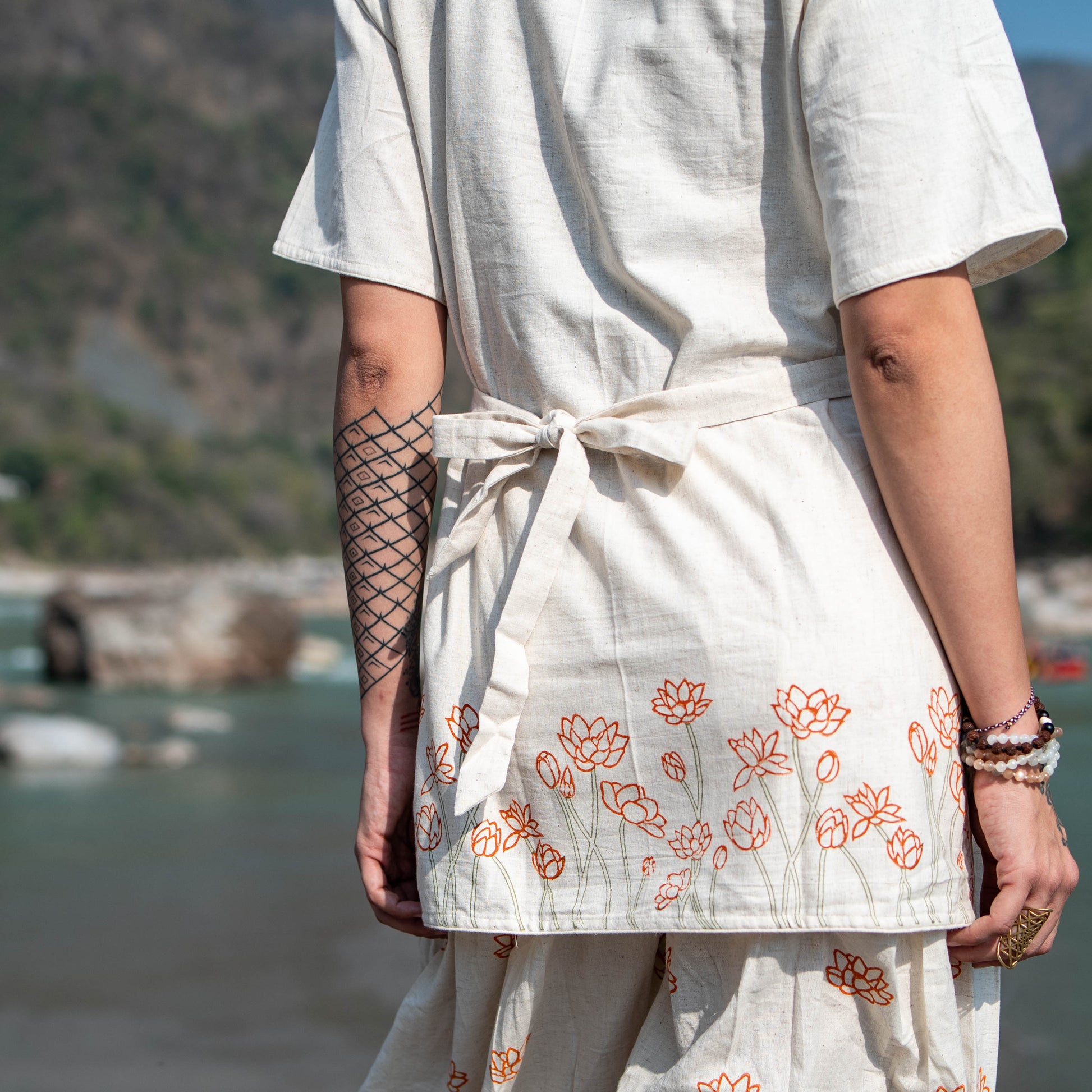 Women Cotton Hand Block Printed Yoga Top |AKISO