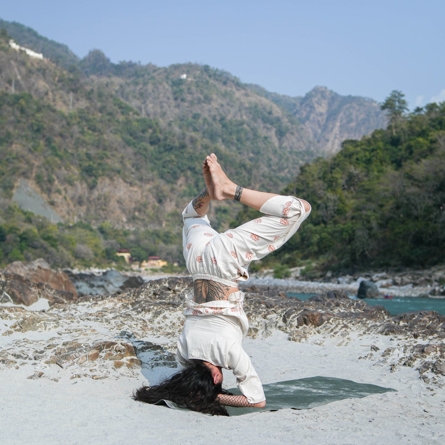 Surya Pant - Women's Cotton Yoga Pants - Hand Block Printed