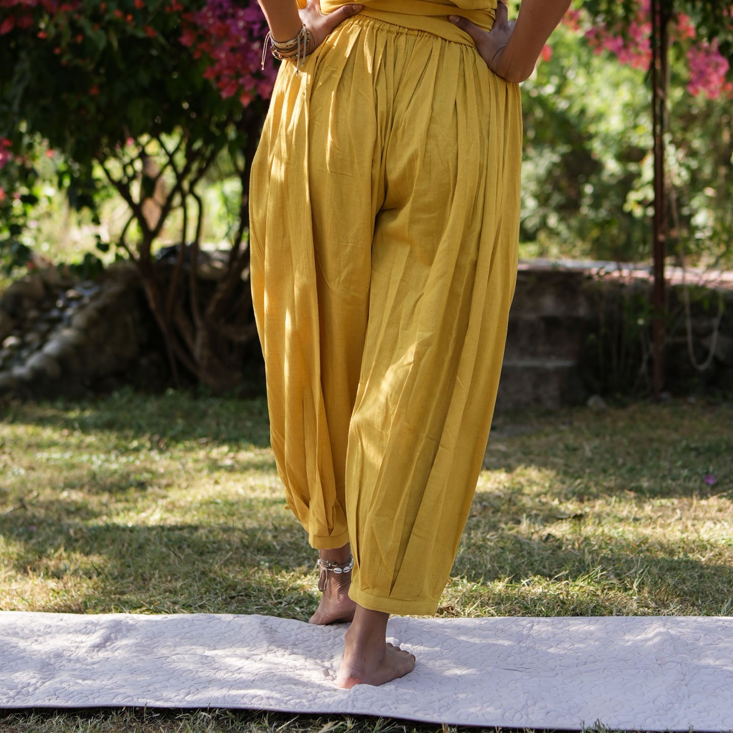 Chakra Pant - Women's Cotton Yoga Pants - Yellow