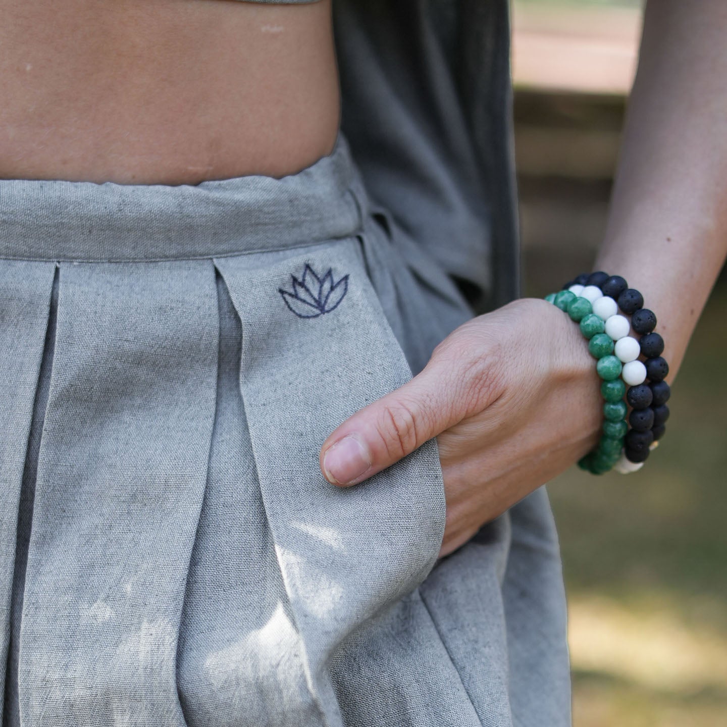 Chakra Pant - Women's Cotton Yoga Pants - Grey