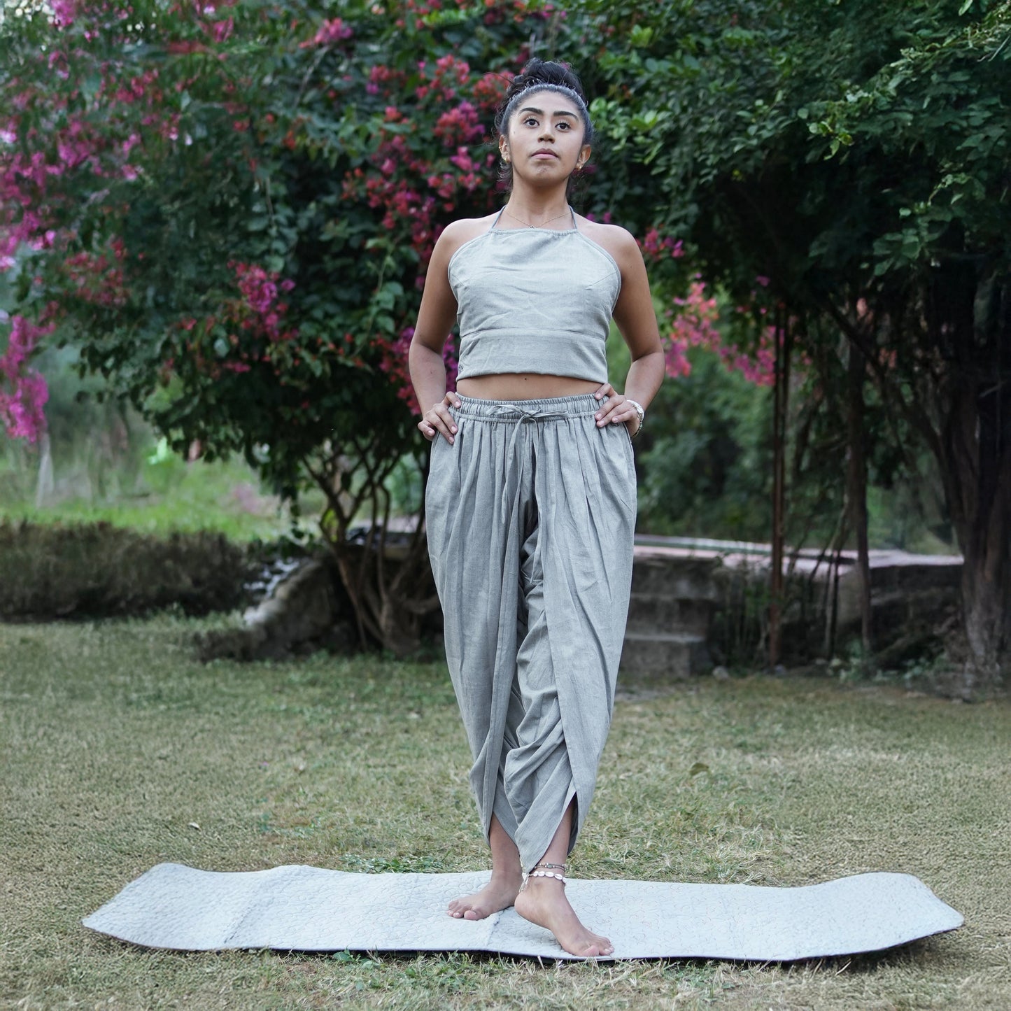 Akasha Pant - Women's Cotton Yoga Pants - Grey