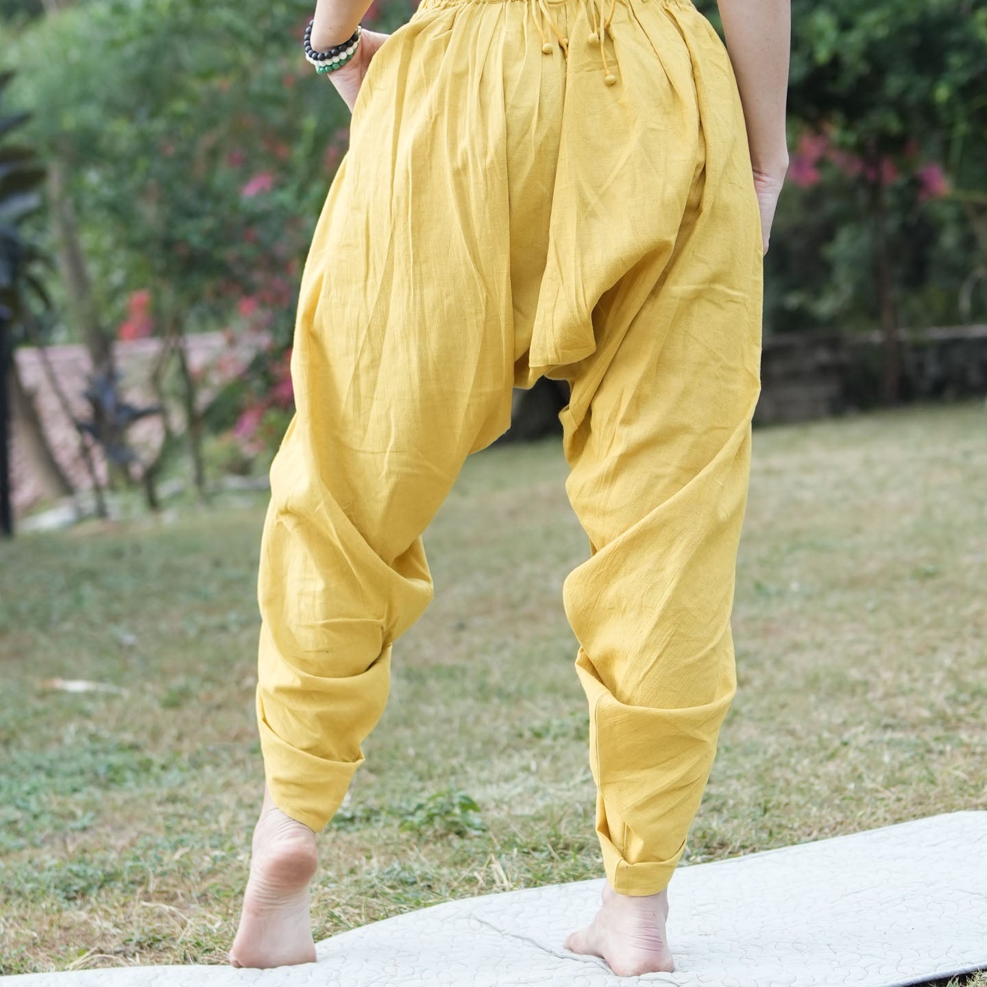 Akasha Pant - Women's Cotton Yoga Pants - Yellow