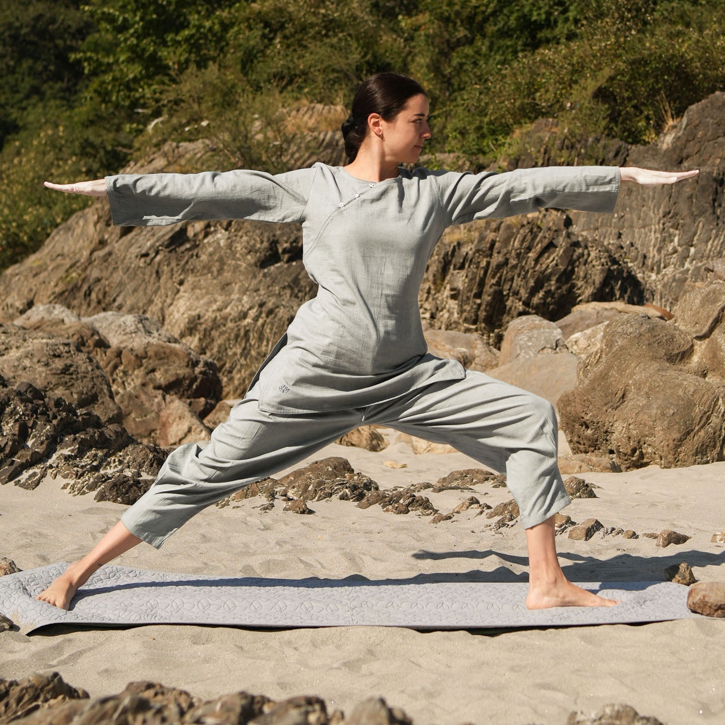 Tara Pant - Women's Cotton Yoga Pants - Grey