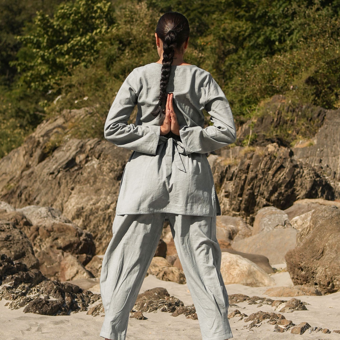 Tara Matching Set - Women's Yoga Matching Set - Grey