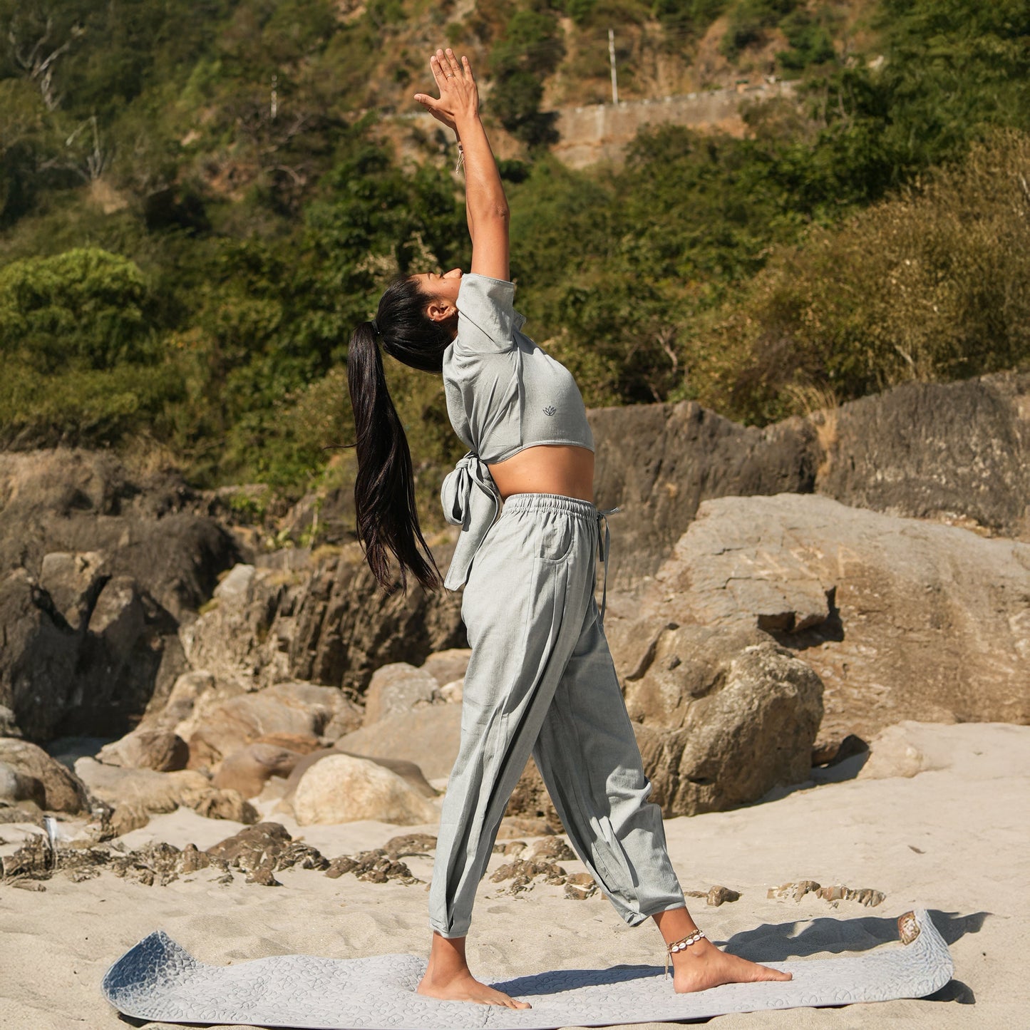 Soma Top - Women's Cotton Yoga Top - Grey