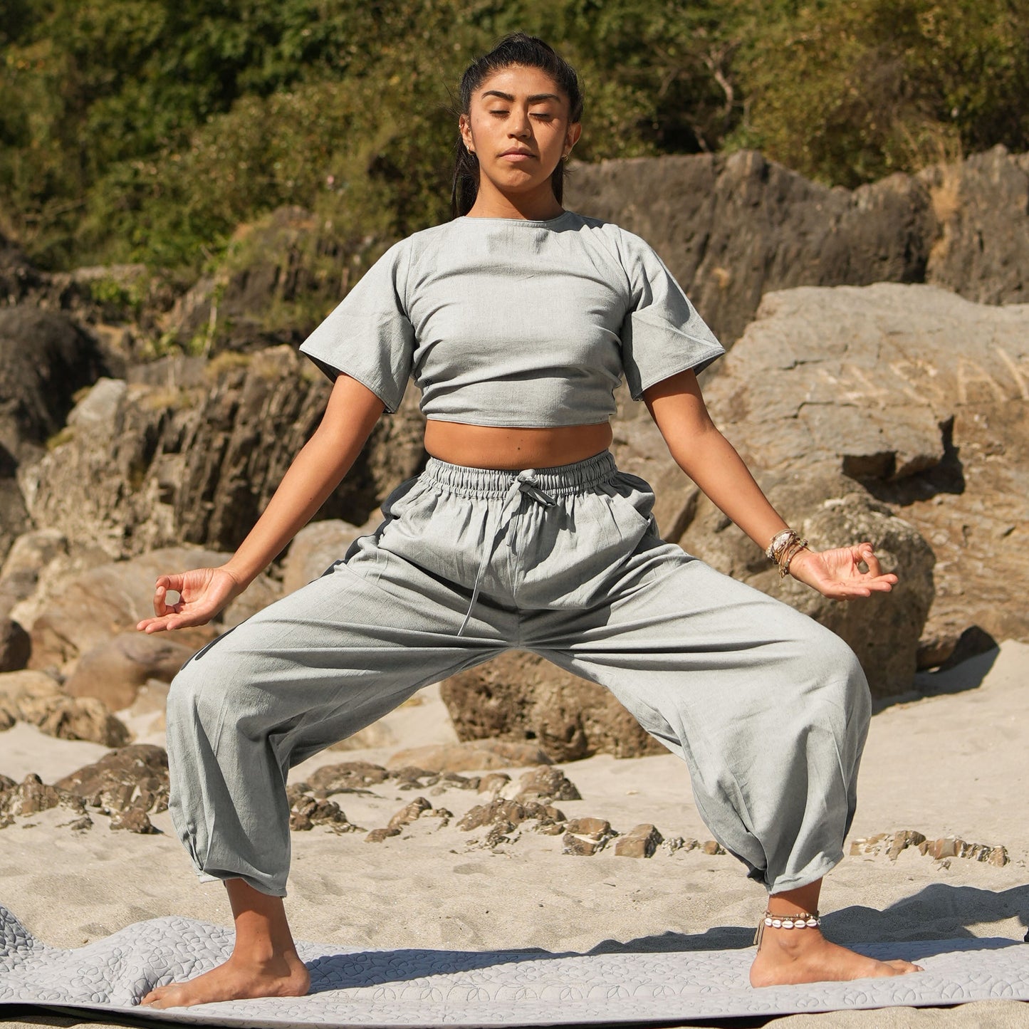Soma Pant - Women's Cotton Yoga Pants - Grey