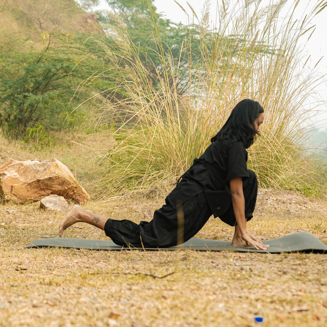 Women’s full black yoga co-ord – cotton top and matching pants