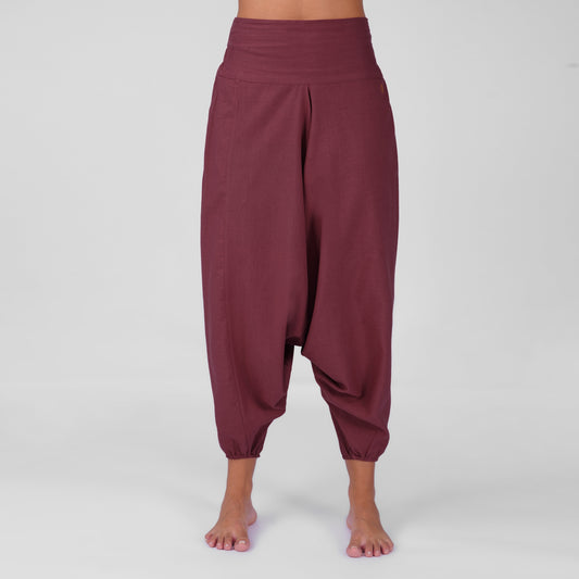 Women 100% Cotton Zero Waste Cotton Yoga Pants -Shwet - Rose Pink
