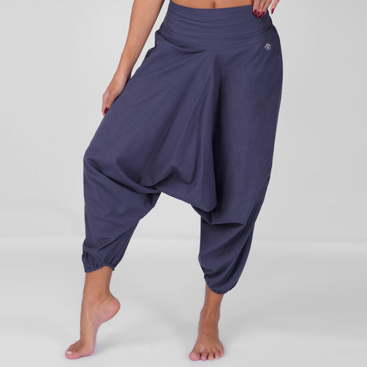 Women 100% Cotton Zero Waste Cotton Yoga Pants -Shwet - Celtic Blue