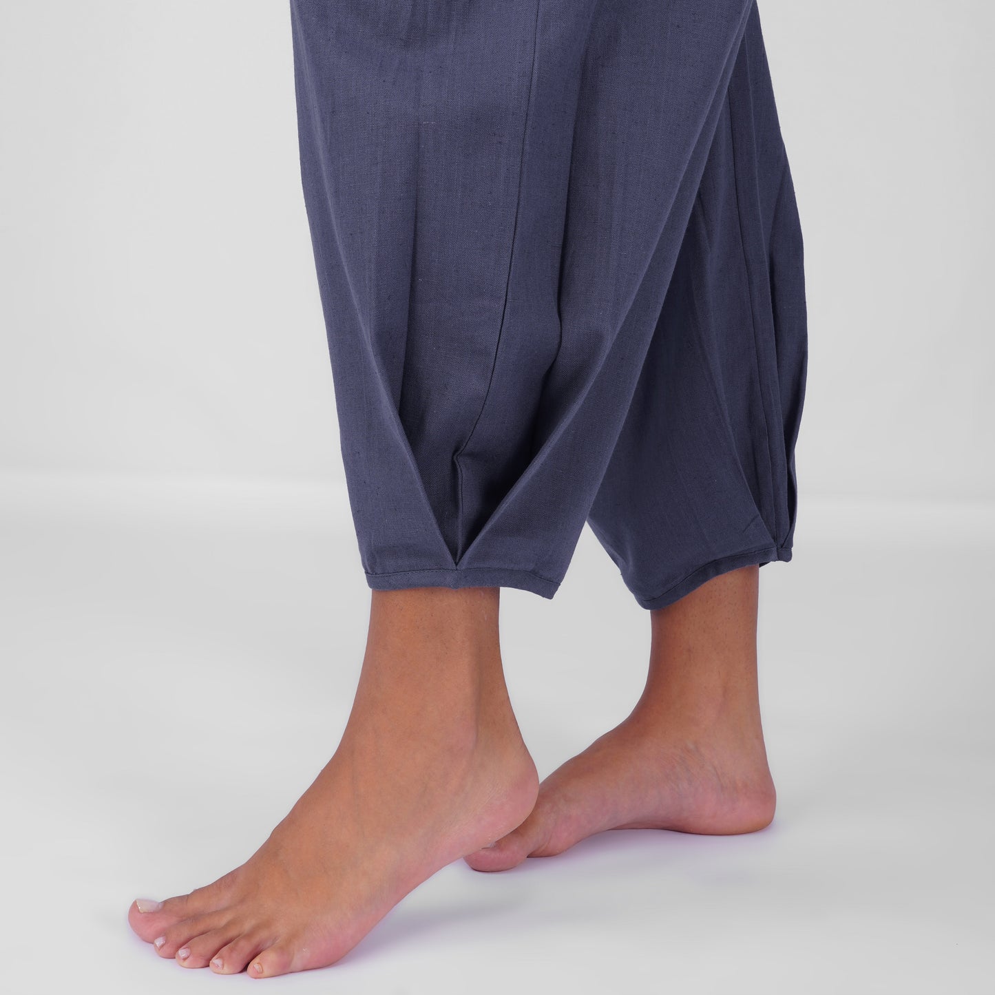 Soma Yoga Pants 100% Cotton Baggy Fit pants with Half Elasticised Waist for comfort - Celtic Blue
