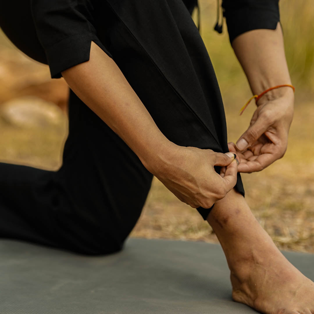 Chandra Pant - Women's Cotton Yoga Pants - Black