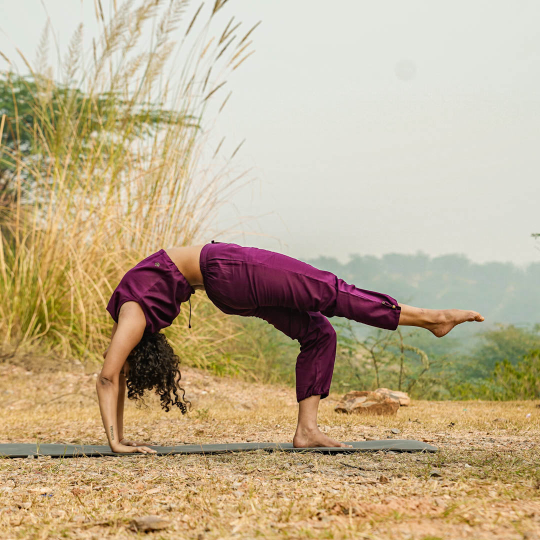Ananda Pant - Women's Cotton Yoga Pants - Purple