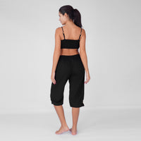 Women 100% Cotton Yoga Pants and Yoga Top - Prana Set - Black