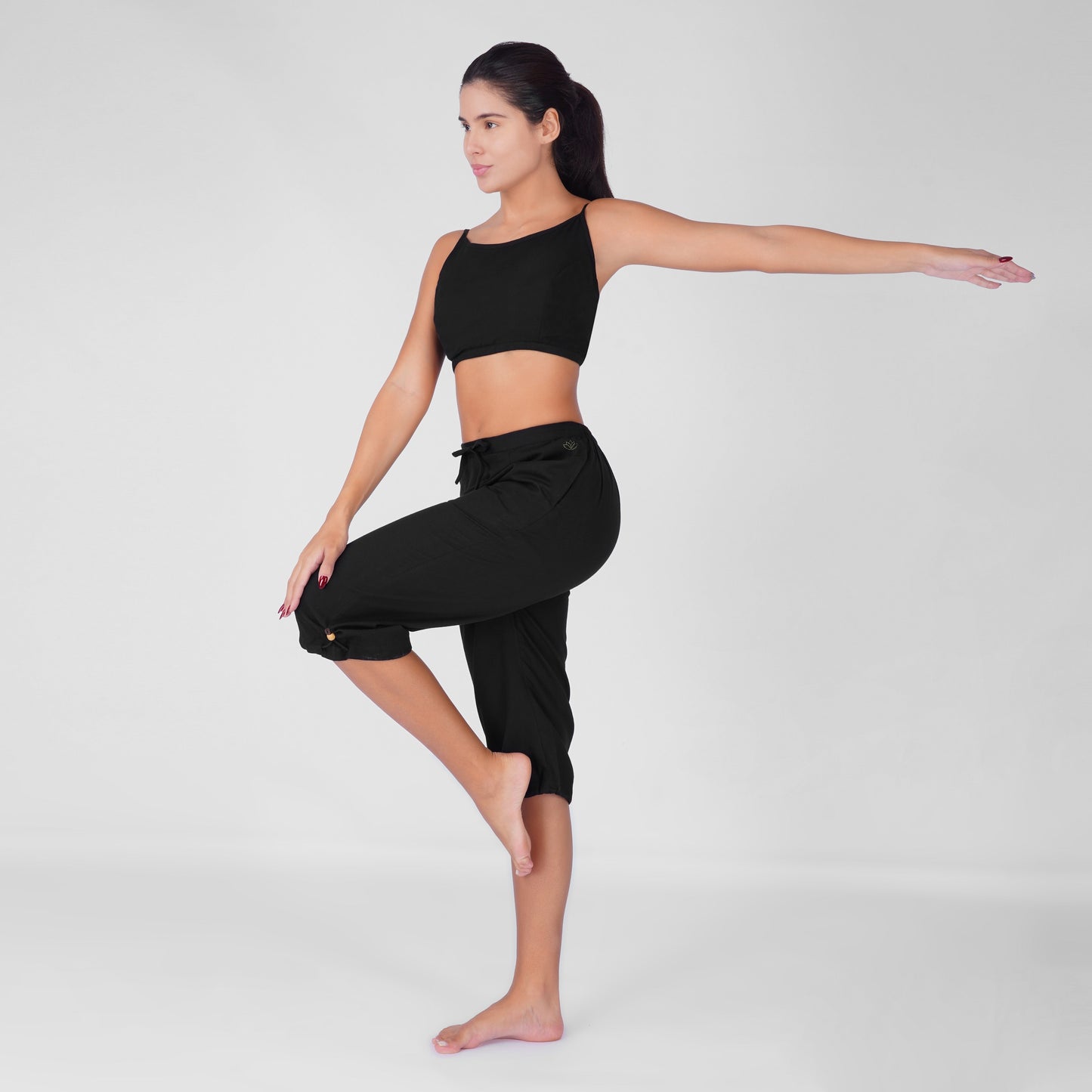Women 100% Cotton Yoga Pants Black -Prana