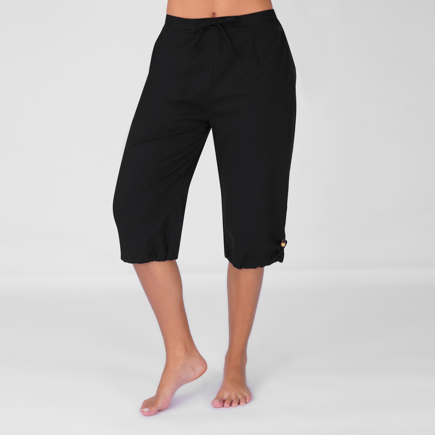 Women 100% Cotton Yoga Pants and Yoga Top - Prana Set - Black