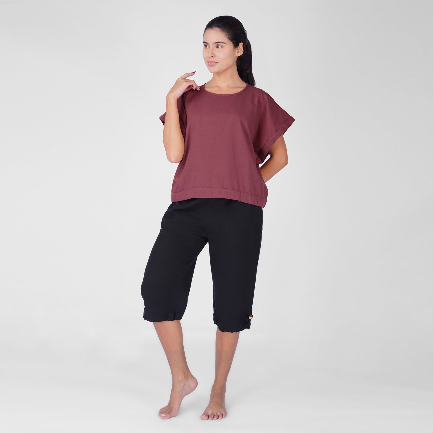 Saral Yoga Top 100% Cotton Sleeveless Top with Open Back for Cover Up - In Rose Pink