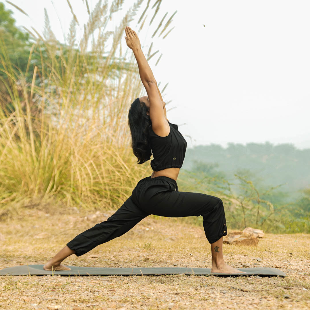 Ananda Top - Women's Cotton Yoga Top - Black