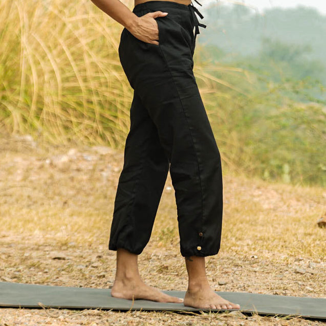 Ananda Pant - Women's Cotton Yoga Pants - Black