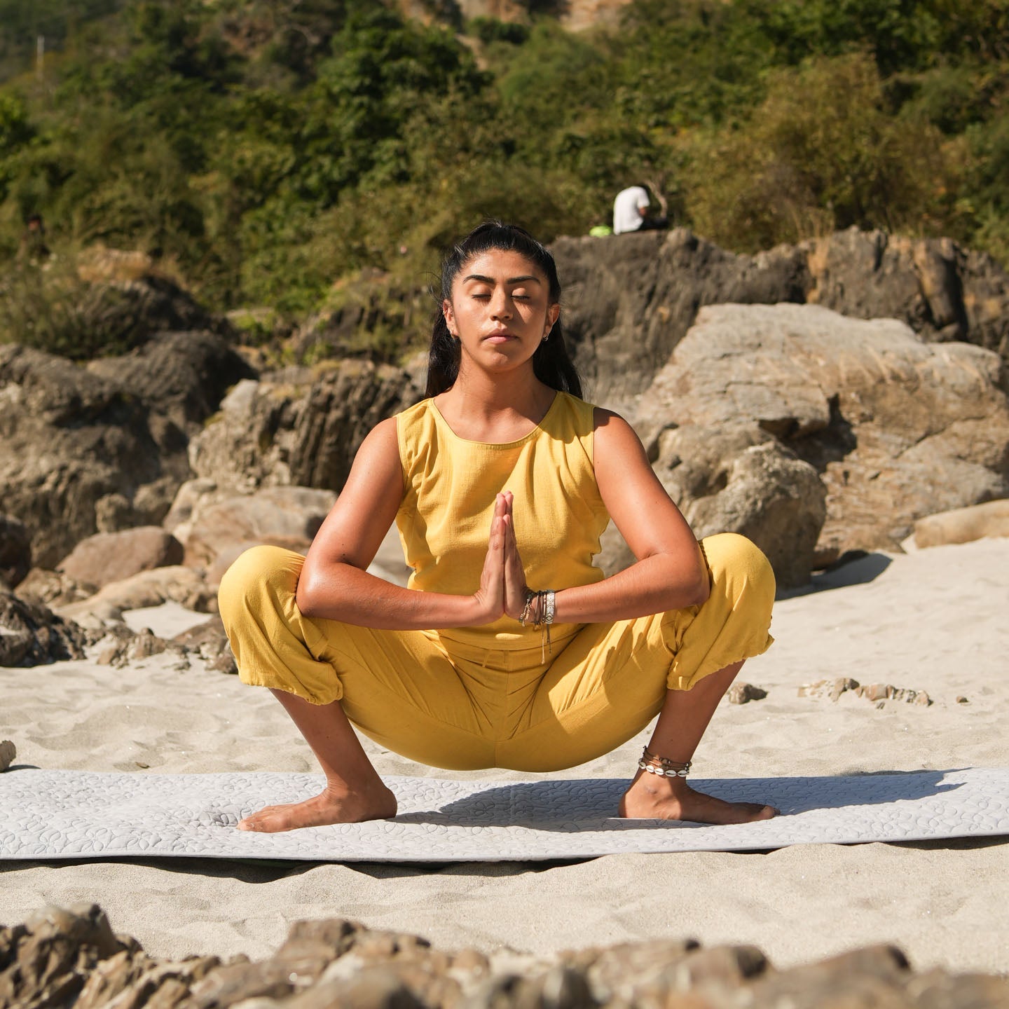 Ananda Pant - Women's Cotton Yoga Pants - Yellow