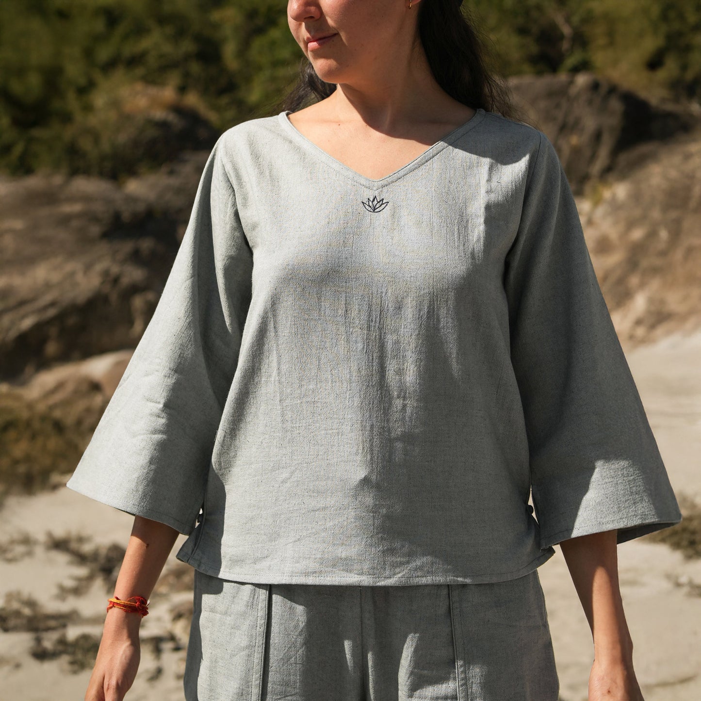 Surya Matching Set - Women's Yoga Matching Set - Grey