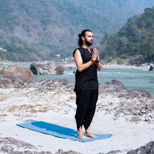 Men Yoga Pants and Yoga Top Set Black |AKISO