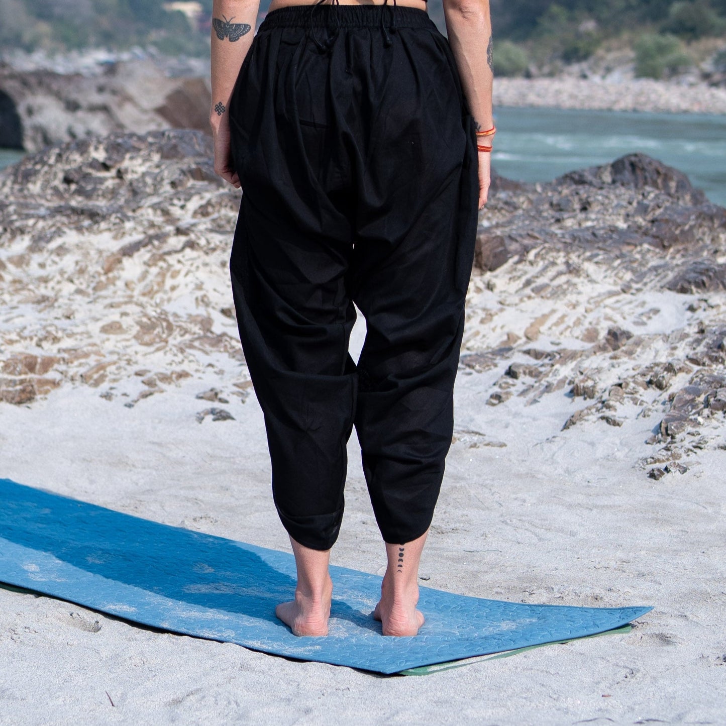 Akasha Pant - Women's Cotton Yoga Pants - Black