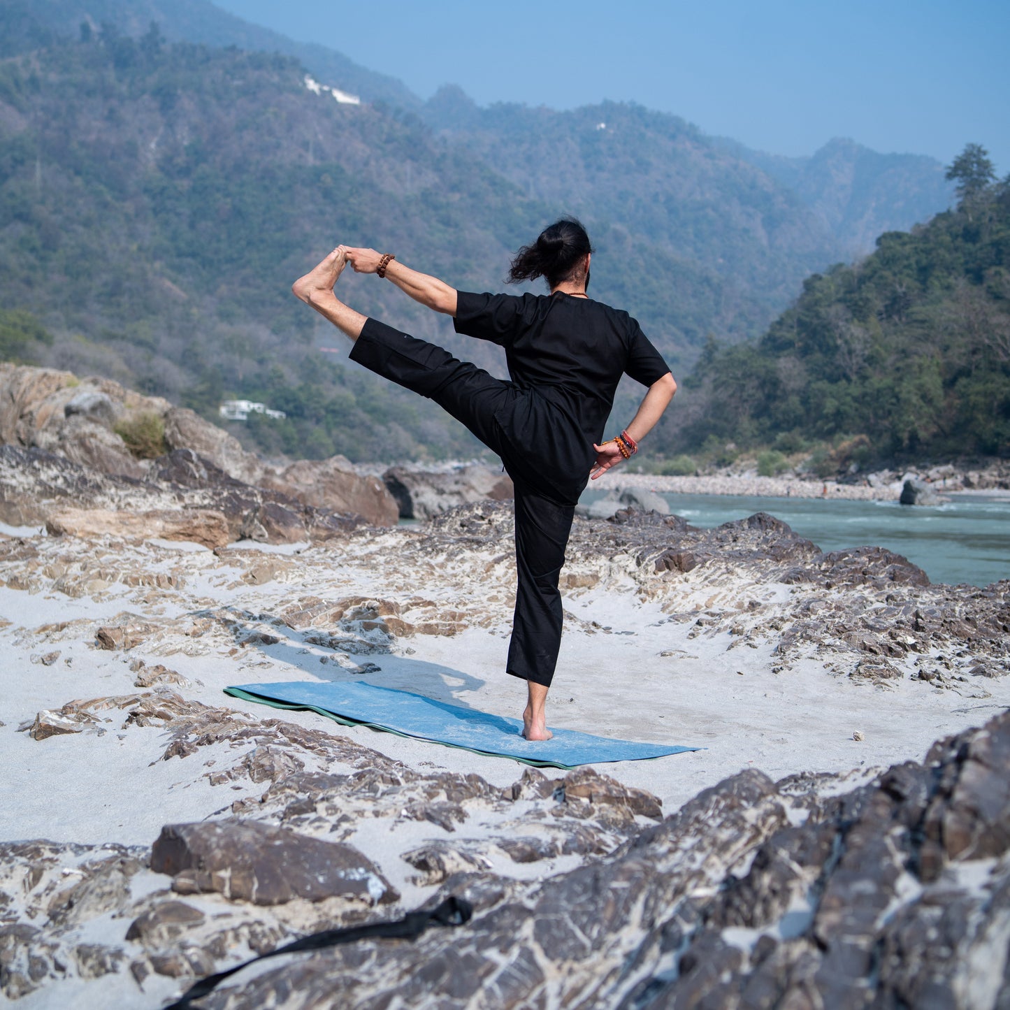 Men's cotton yoga wear black |AKISO
