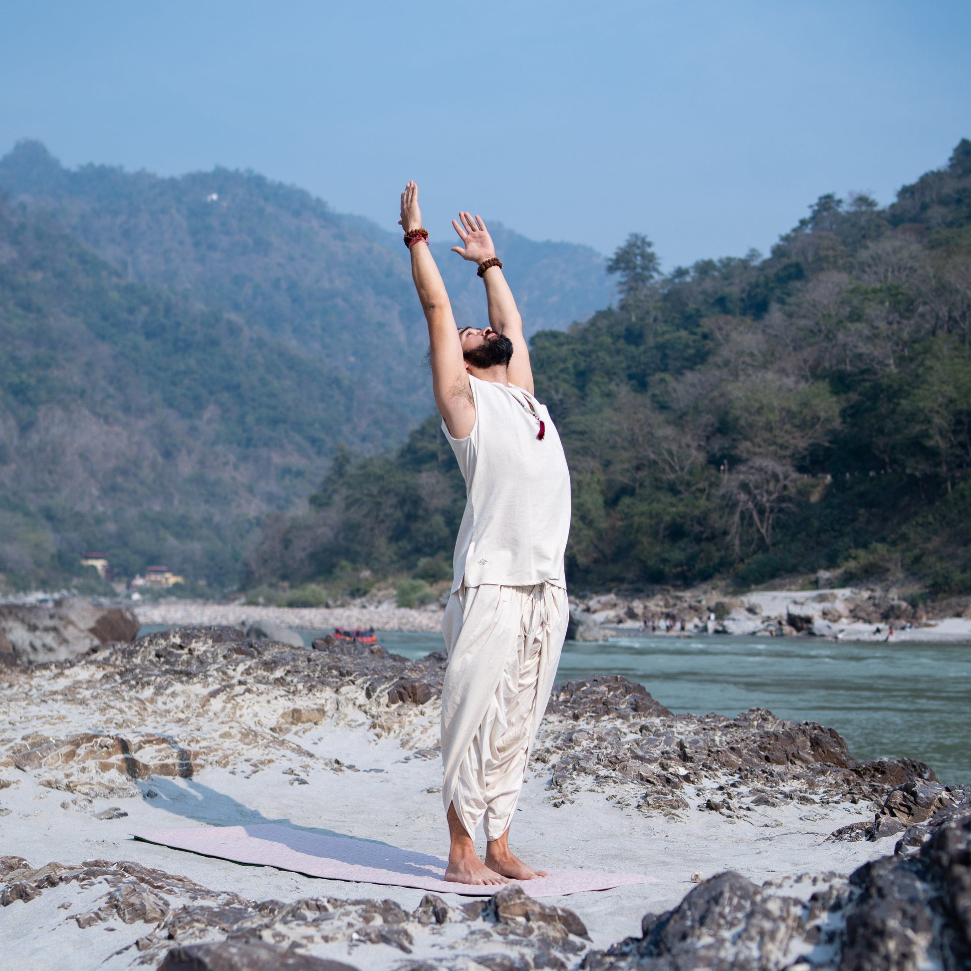 Men's Cotton Yoga Wear |Traditional |AKISO |WHITE