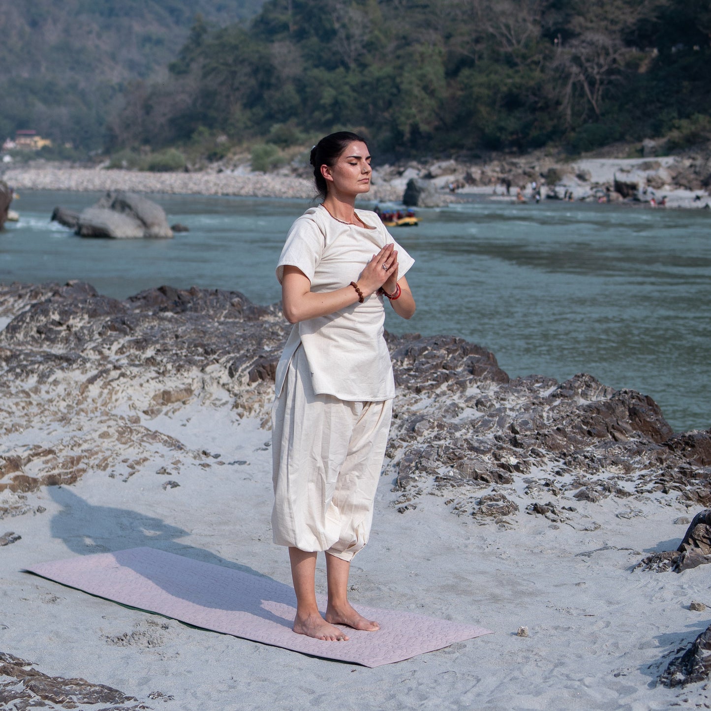 Chakra Pant - Women's Cotton Yoga Pants - Unbleached