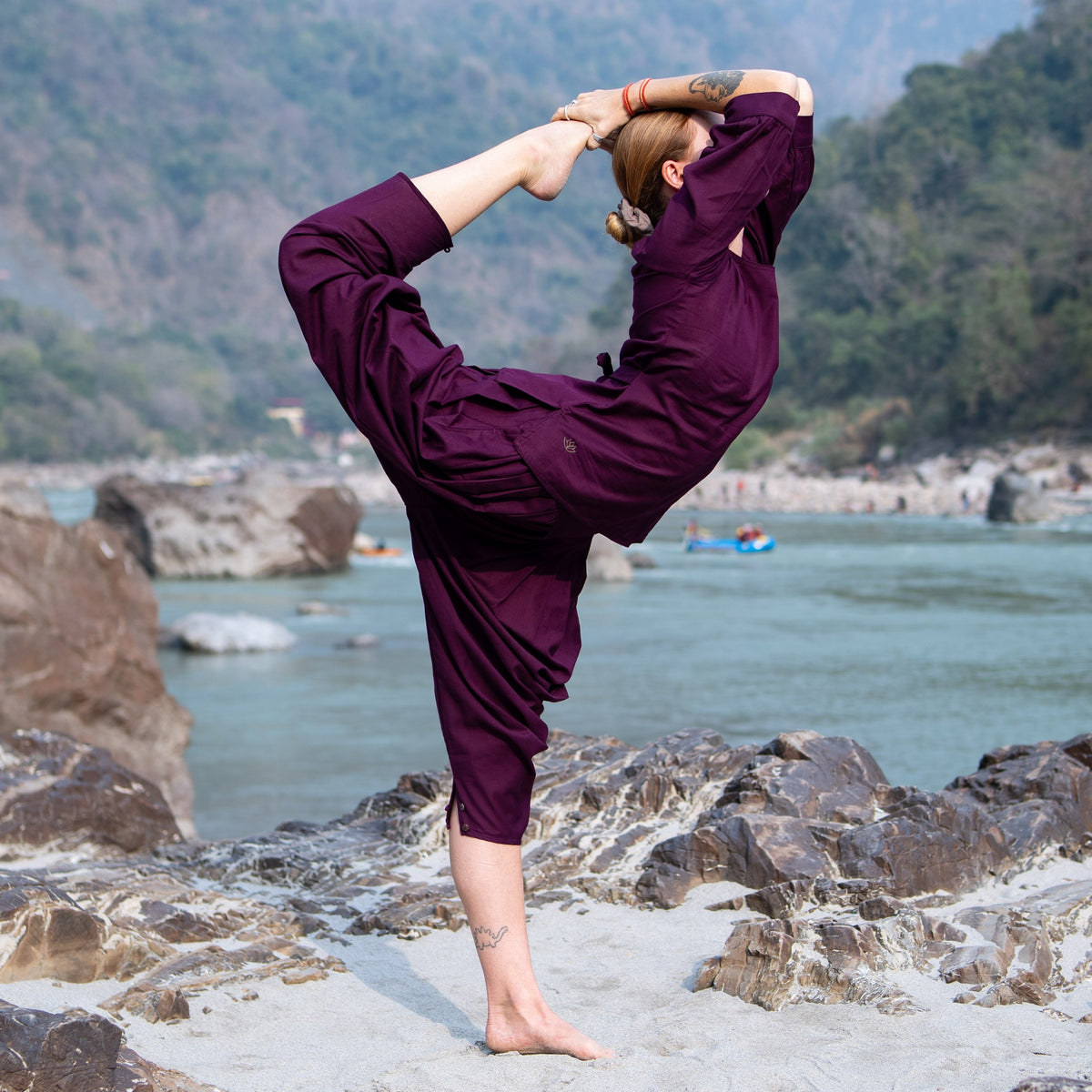 Buddhi Top - Women's Cotton Yoga Top - Purple
