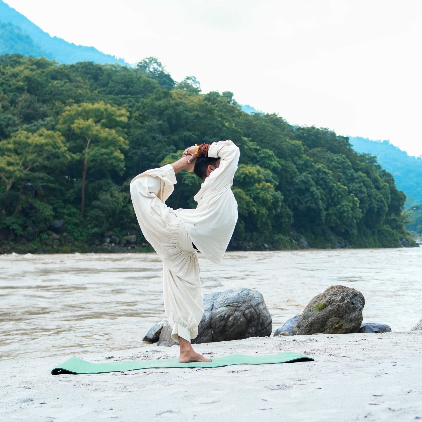 Prithvi Top - Men's Cotton Yoga Top - Unbleached