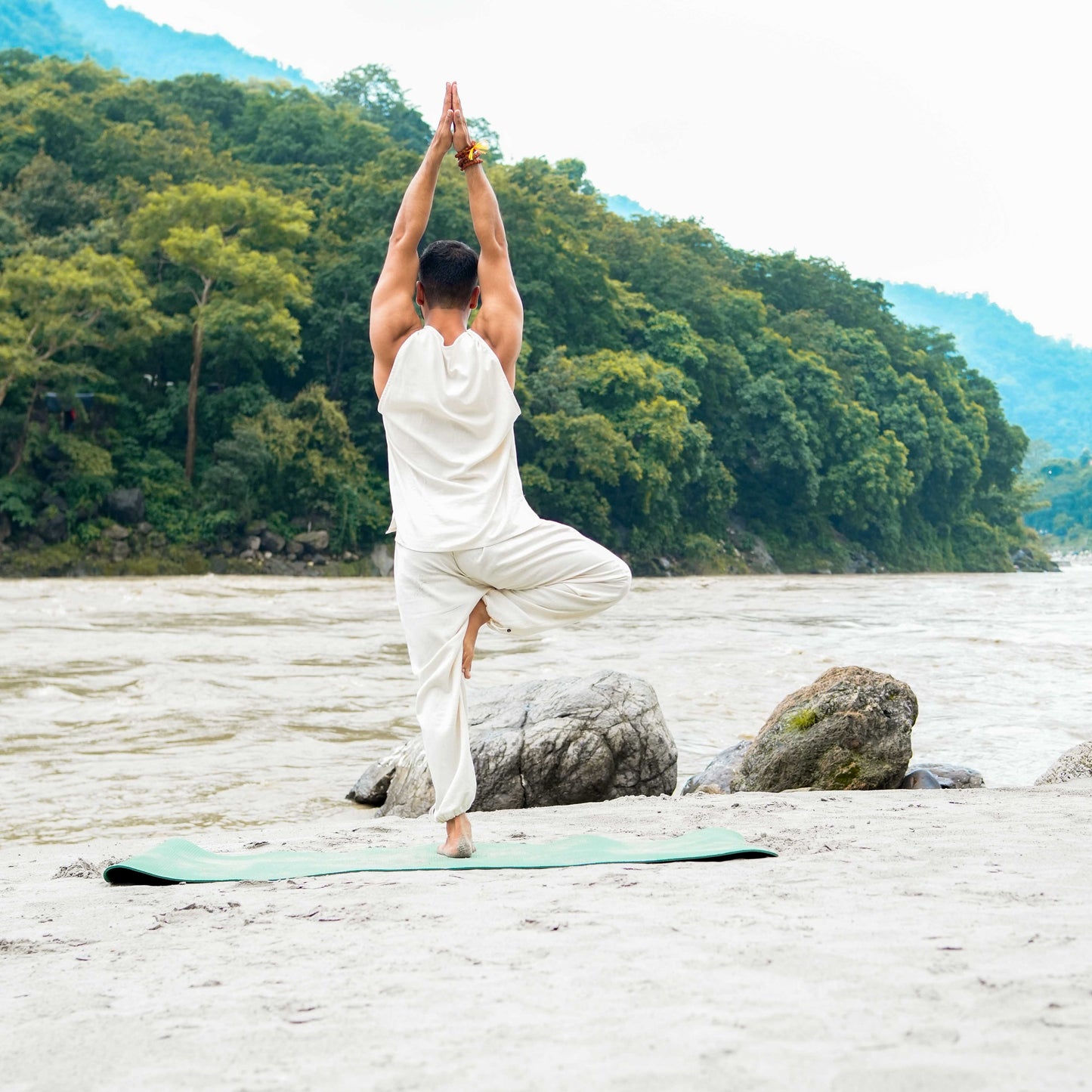 Tejas Top - Men's Cotton Yoga Top - Unbleached