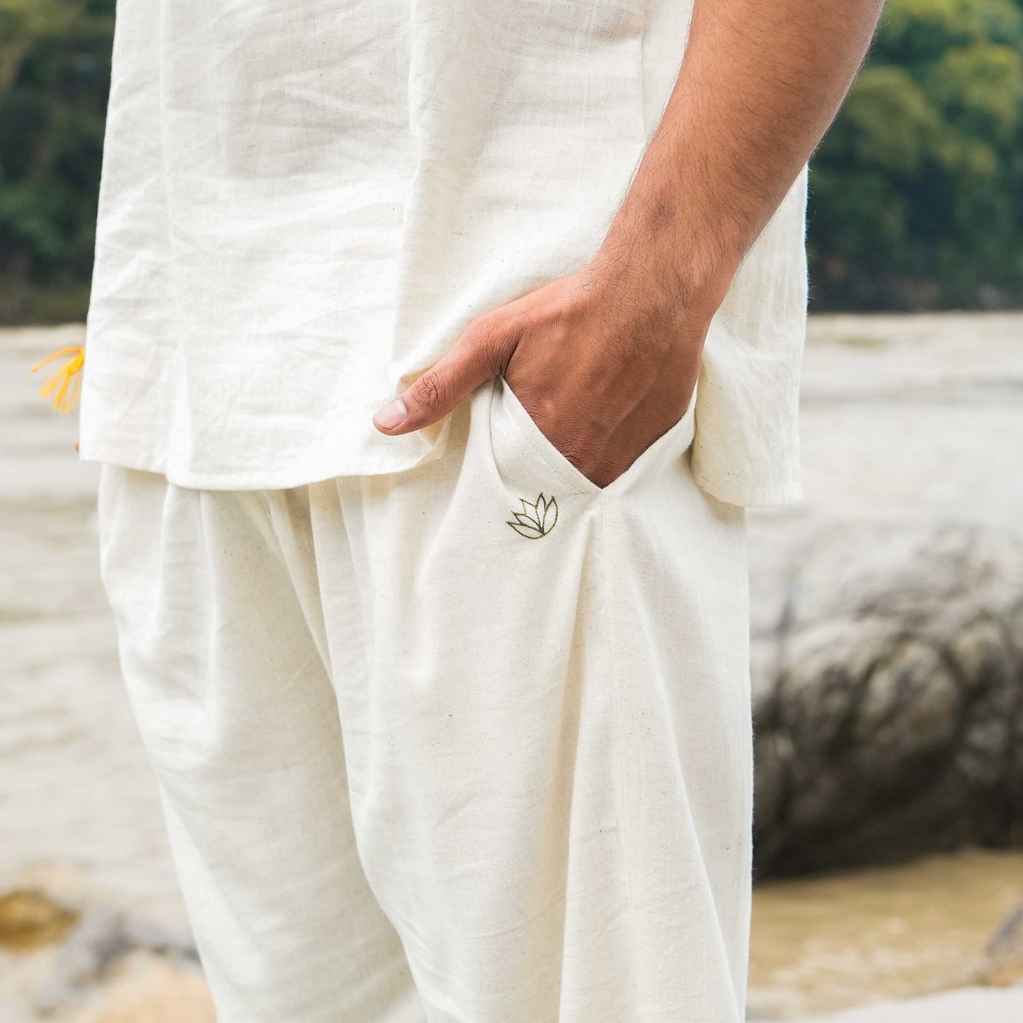 Tejas Matching Set - Men's Yoga Matching Set - Unbleached