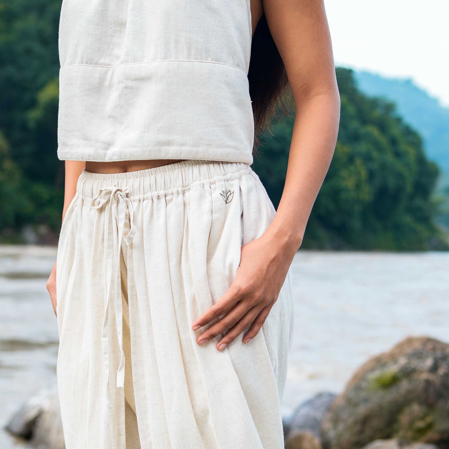 Akasha Top - Women's Cotton Yoga Top - Unbleached