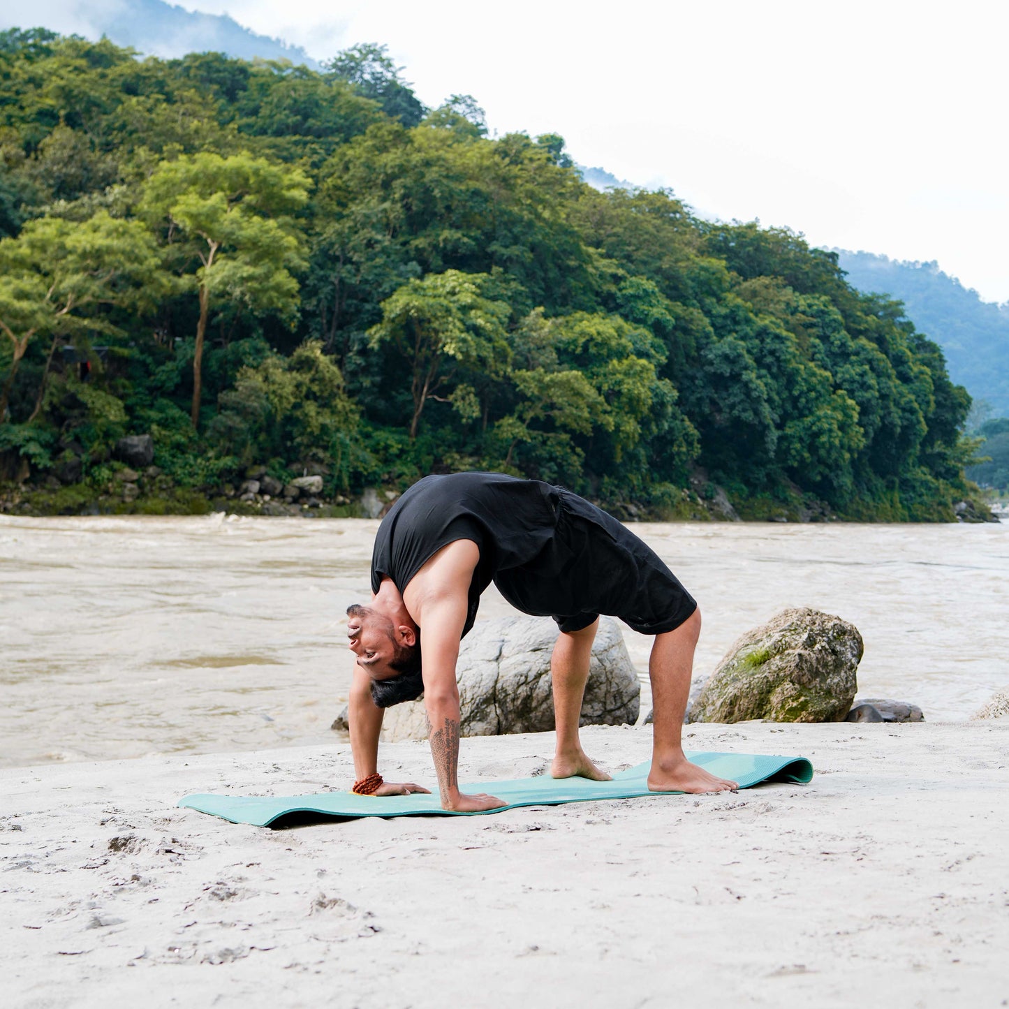 Vayu shorts - Men's Cotton Yoga shorts - Black