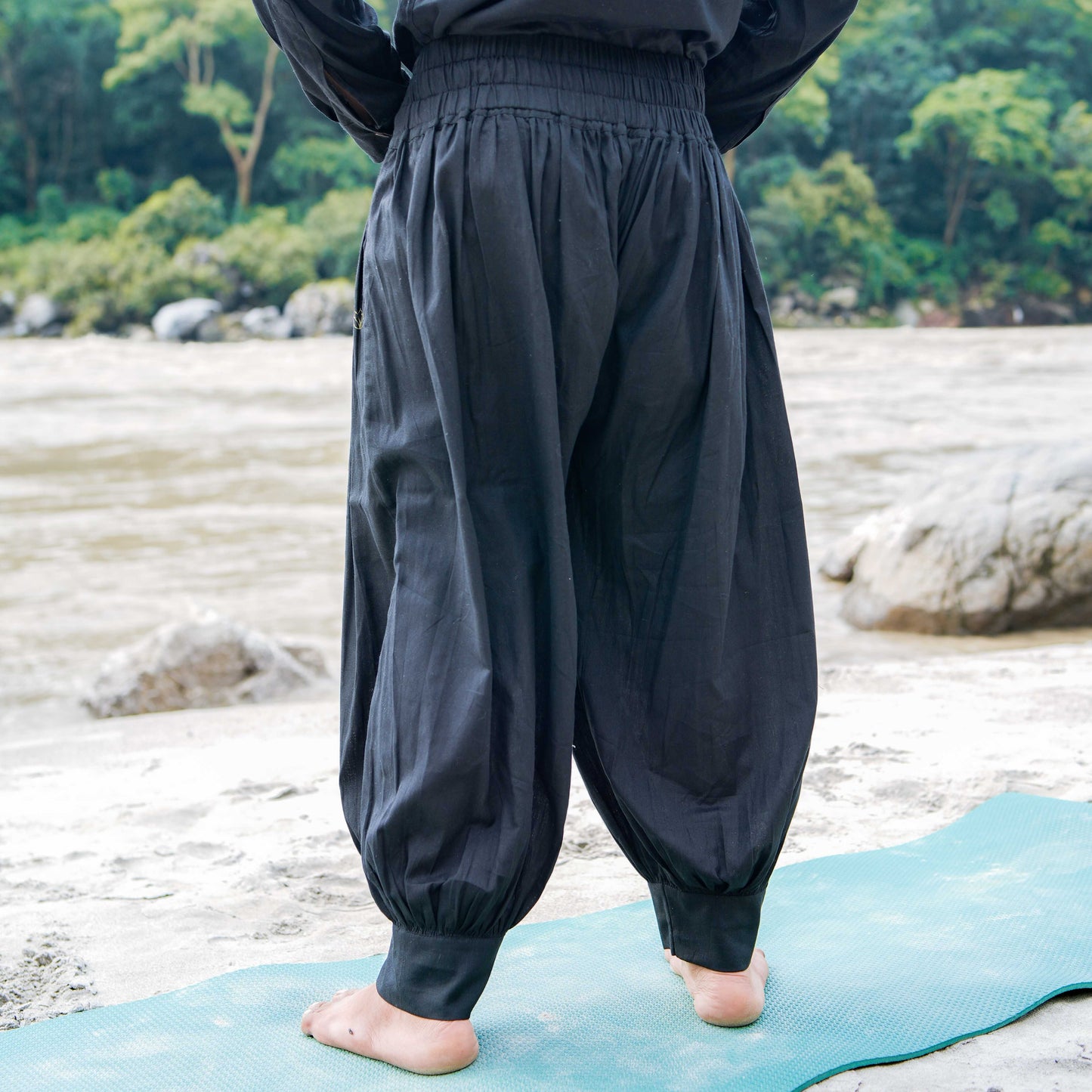 Prithvi Pant - Men's Cotton Yoga Pants - Black