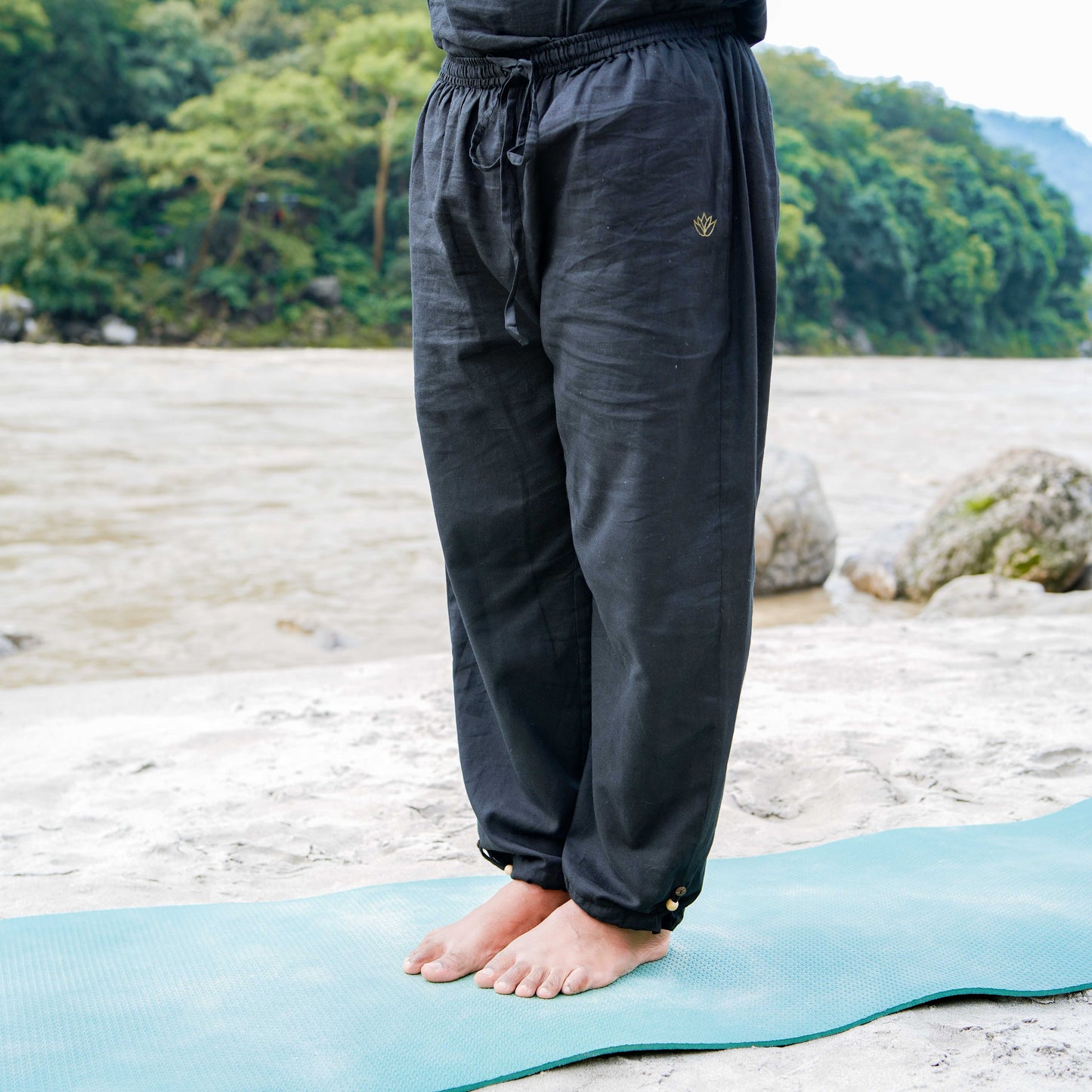 Tejas Pant - Men's Cotton Yoga Pants - Black