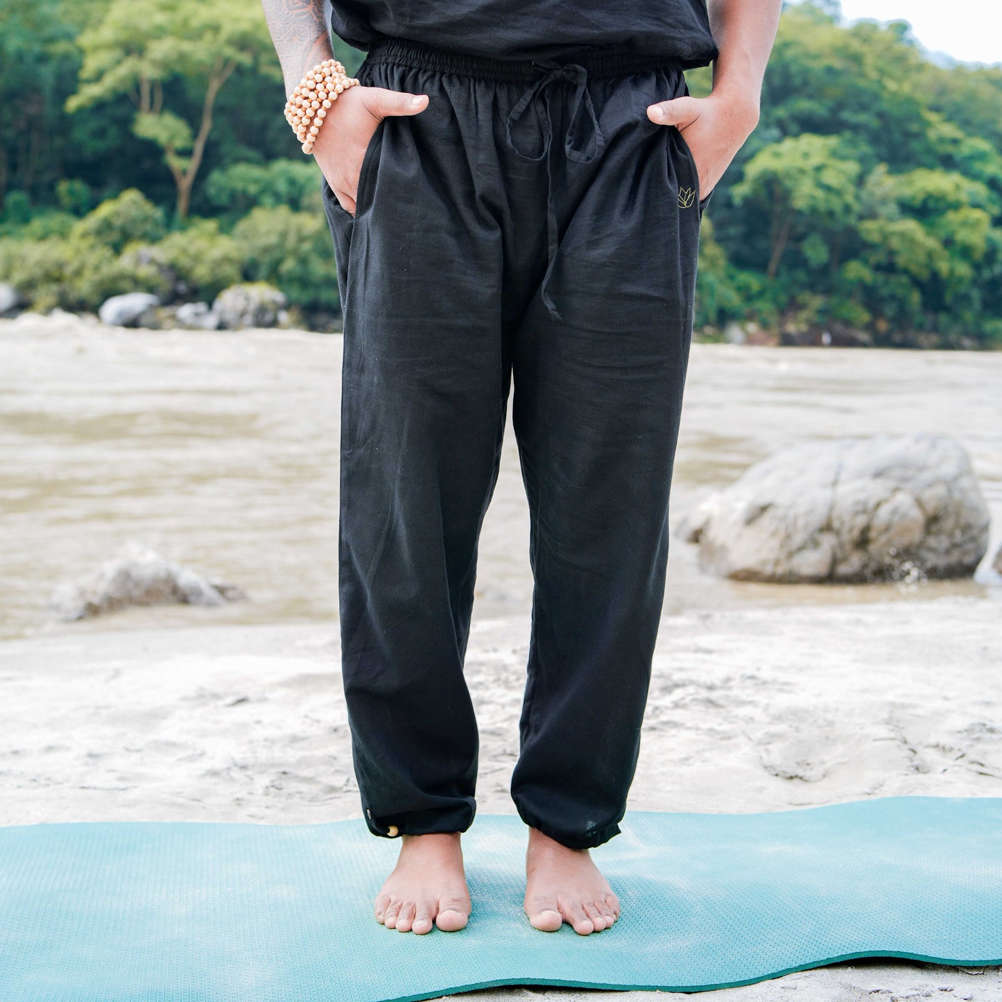 Tejas Pant - Men's Cotton Yoga Pants - Black