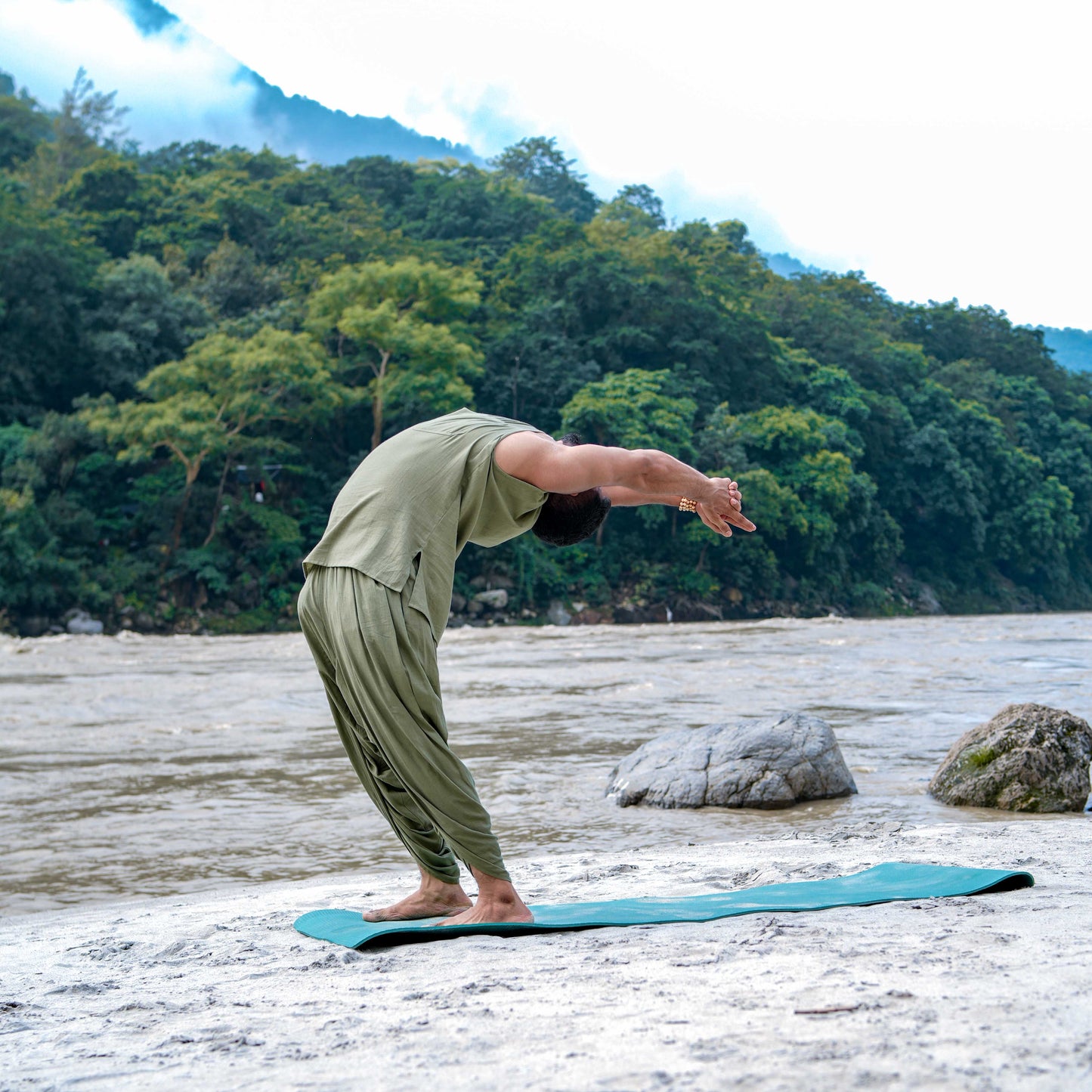 Rajas Pant - Men's Cotton Yoga Pants - Green