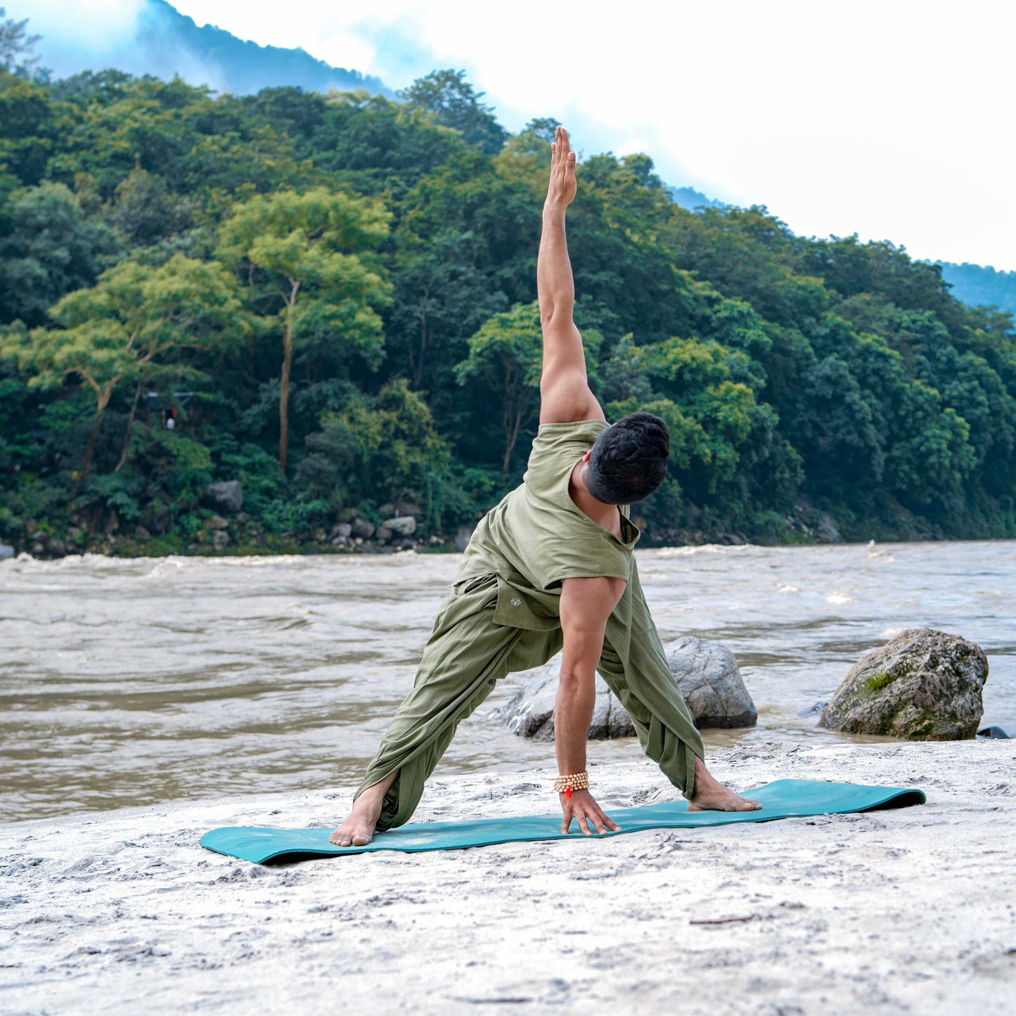 Rajas Top - Men's Cotton Yoga Top - Green