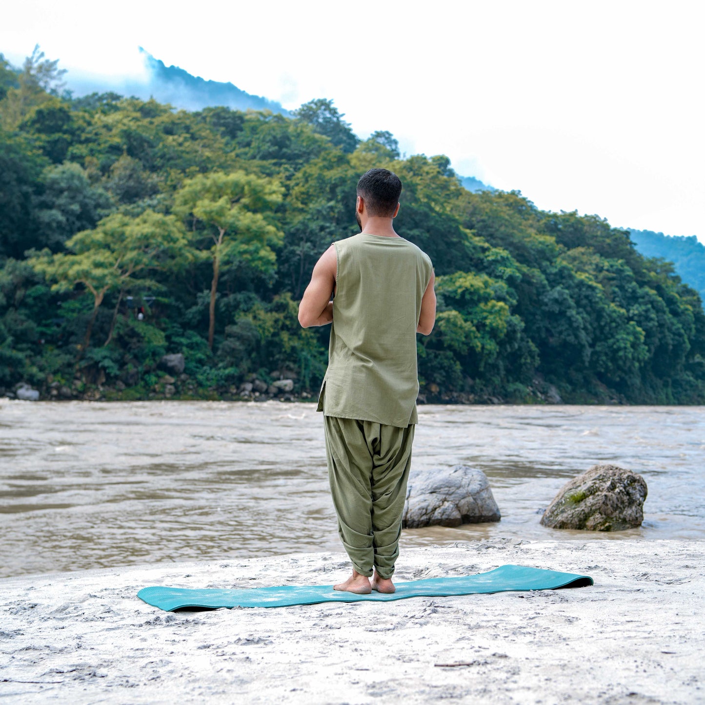 Rajas Matching Set - Men's Yoga Matching Set - Green