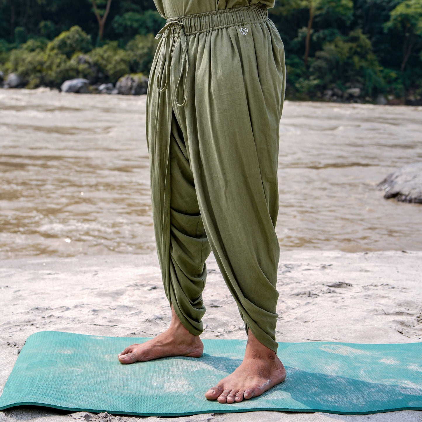Rajas Pant - Men's Cotton Yoga Pants - Green