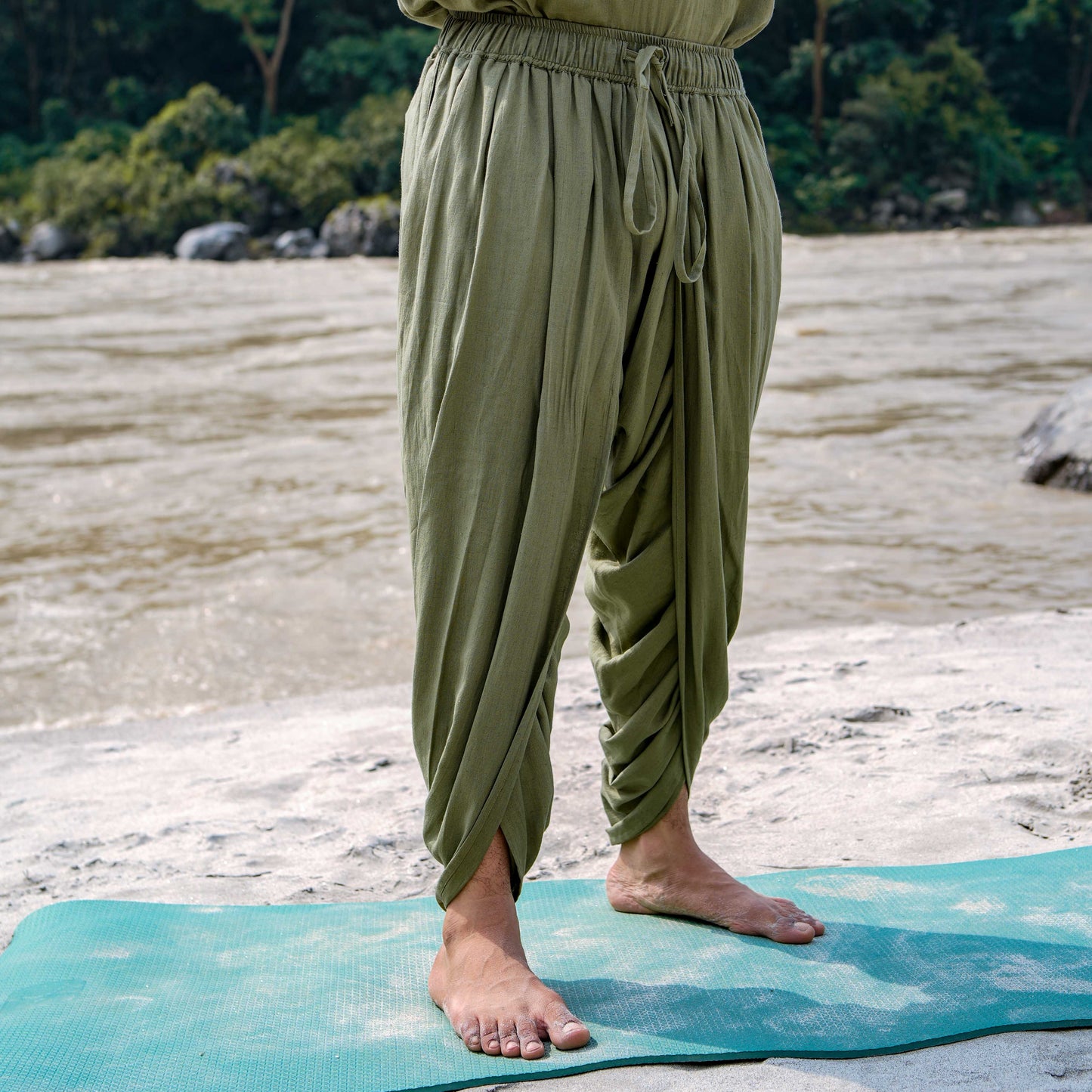 Rajas Pant - Men's Cotton Yoga Pants - Green