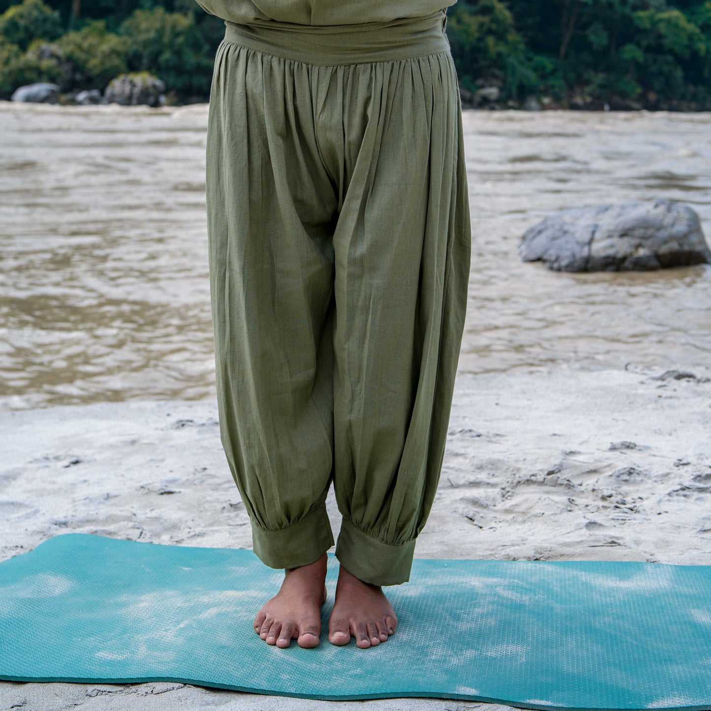 Prithvi Pant - Men's Cotton Yoga Pants - Green
