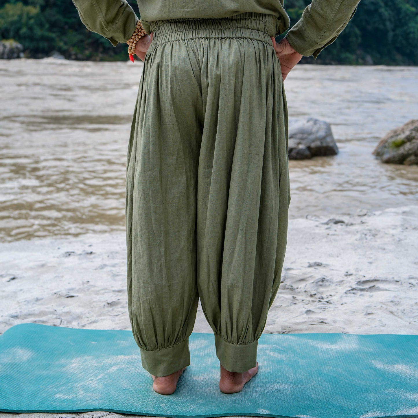Prithvi Pant - Men's Cotton Yoga Pants - Green