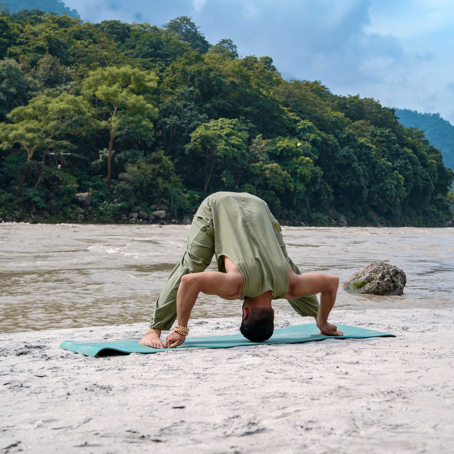Tejas Top - Men's Cotton Yoga Top - Green