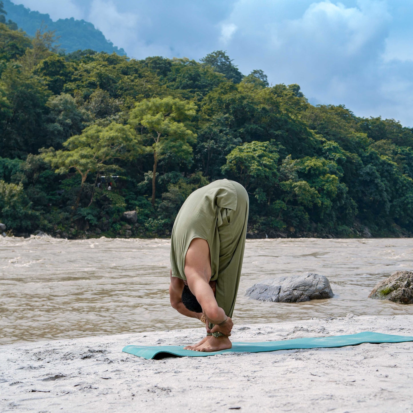 Tejas Top - Men's Cotton Yoga Top - Green